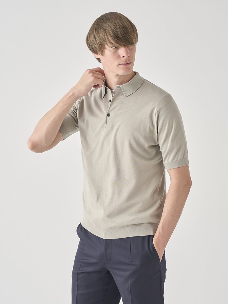 【SALE／20%OFF】JOHN SMEDLEY 半袖コットンニットポロシャツ ｜ REID ｜ 30G MODERN FIT ジョンスメドレー トップス 編み物【RBA_E】【貨物輸送無料】