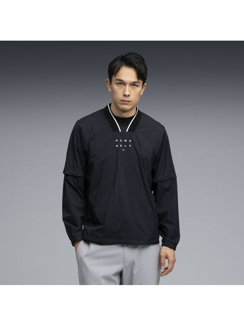 PUMA メンズ ゴルフ PB ピステ DETACHABLE PISTE L/S ピューマ ジャケット・アウター 余分の物のジャケット・アウター 黒いこと【貨物輸送無料】 コート・ジャケット-メンズファッション