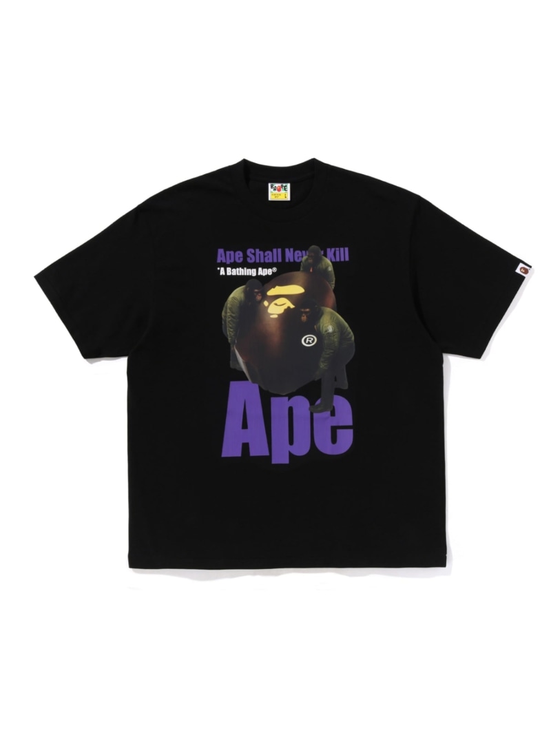 A BATHING APE APE HEAD PHOTO PRINT RELAXED FIT TEE ア ベイシング エイプ トップス カットソー・Tシャツ ブラック グレー ホワイト【送料無料】｜ Fashion Men
