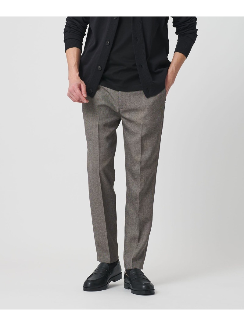 BEAUTY&YOUTH UNITED ARROWS 【WEB限定 WARDROBE SMART】LANATEC シャンブレー ノープリーツ パンツ ビューティー＆ユース　ユナイテッドアローズ パンツ スラックス・ドレスパンツ グレー ネイビー【送料無料】