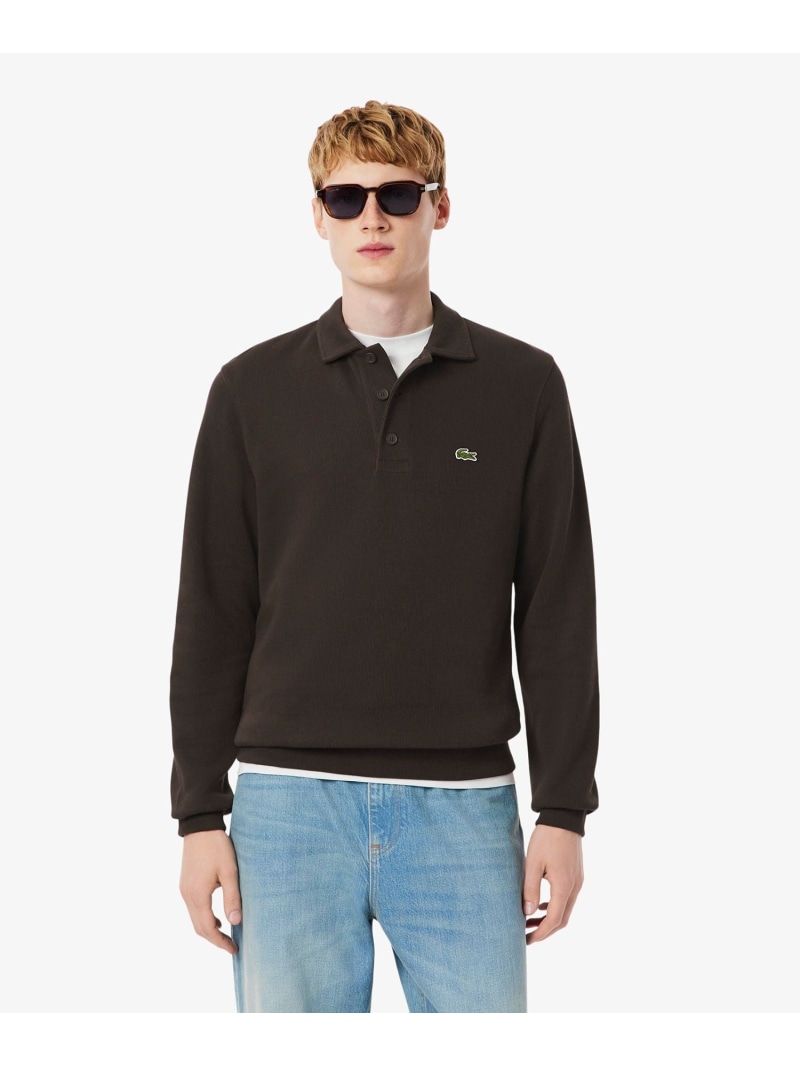 【SALE／30%OFF】LACOSTE コットンニットロングスリーブポロシャツ ラコステ トップス ニット ホワイト【RBA_E】【送料無料】 10,241円