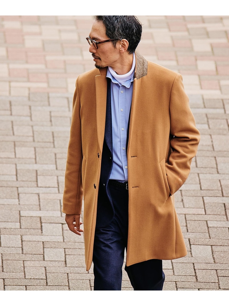 【SALE／55%OFF】SHIPS MEN SHIPS: スーパー120'S メルトン チェスター コート 24FW シップス ジャケット・アウター カバーオール・ワークジャケット グレー ネイビー ブラウン ベージュ【RBA_E】【送料無料】｜ Fashion Men