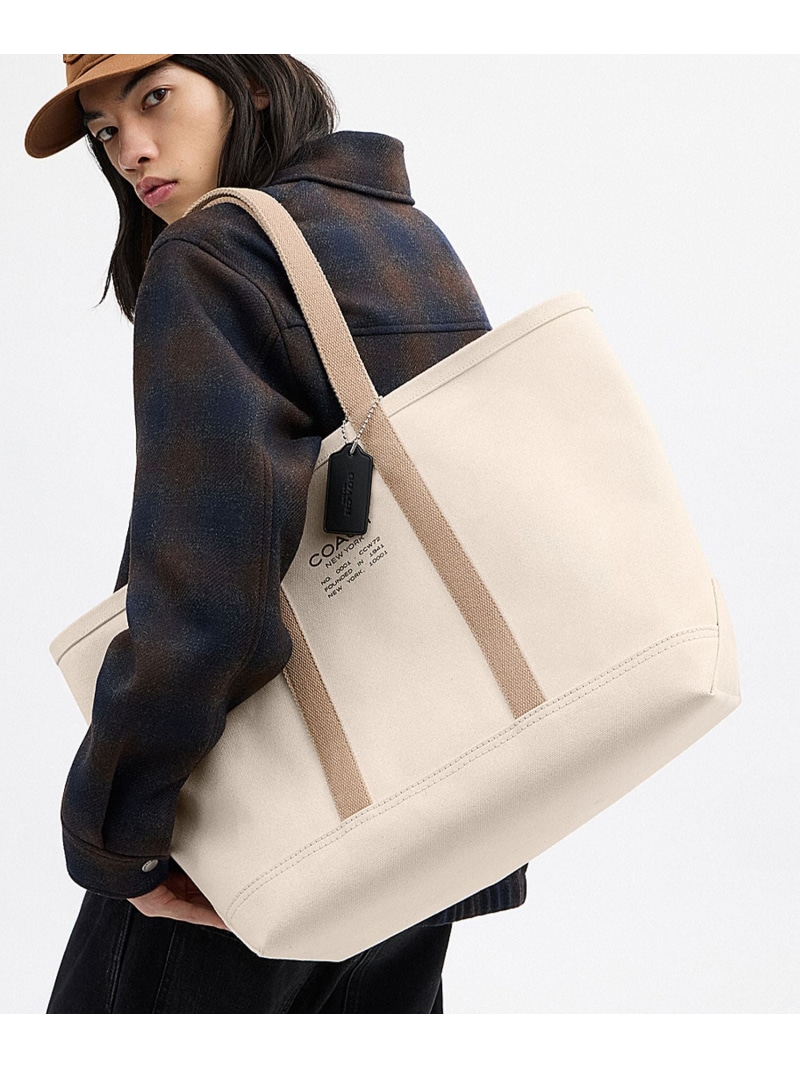 COACH 【堅苦しさ】ありがた味 トート コーチ職 御徒面子 トートバッグ ベージュ【貨物輸送無料】