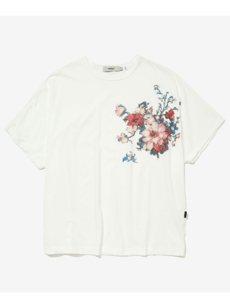rehacer rehacer/(M)Painting Dolman Drape CS レアセル トップス カットソー・Tシャツ ホワイト【送料無料】