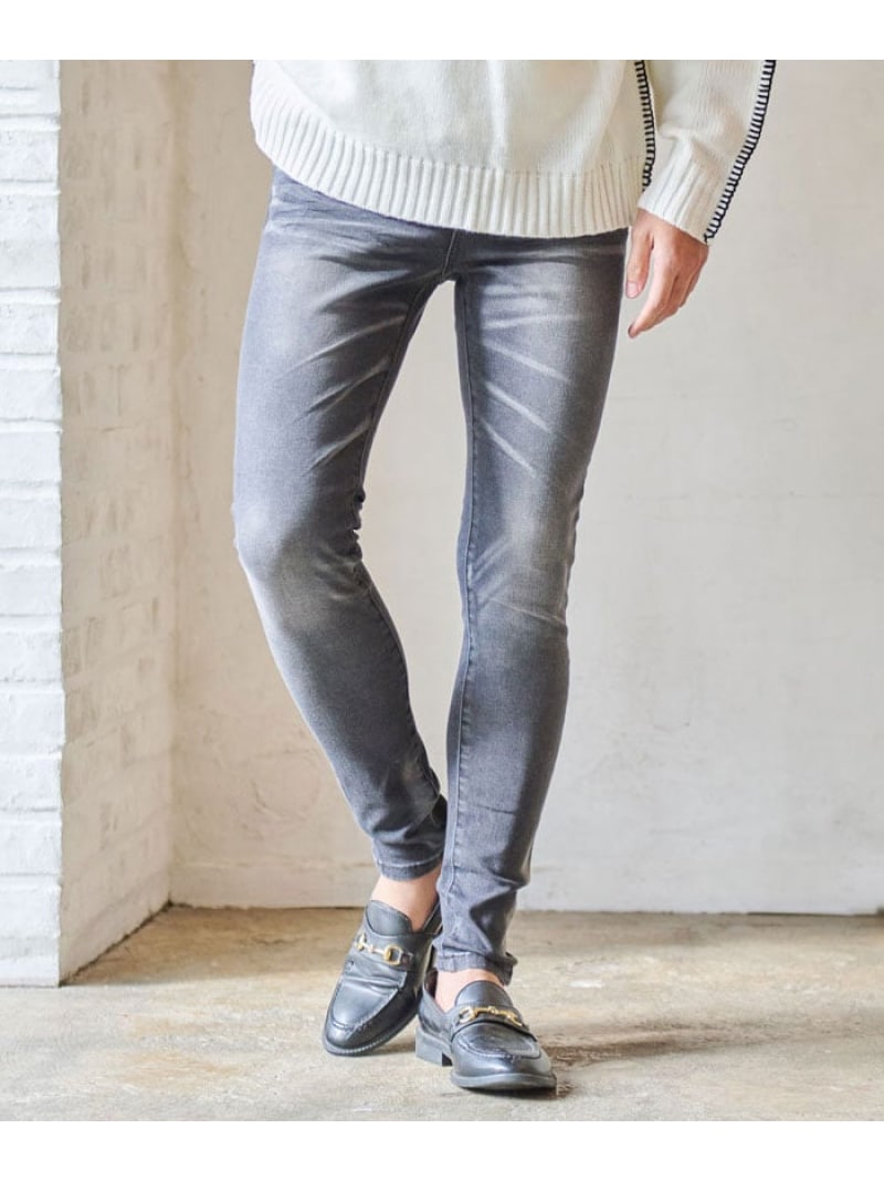 CavariA CavariA ストレッチプレーンスキニーデニムパンツ シルバーバレット パンツ ジーンズ・デニムパンツ ブラック ブルー ネイビー【送料無料】