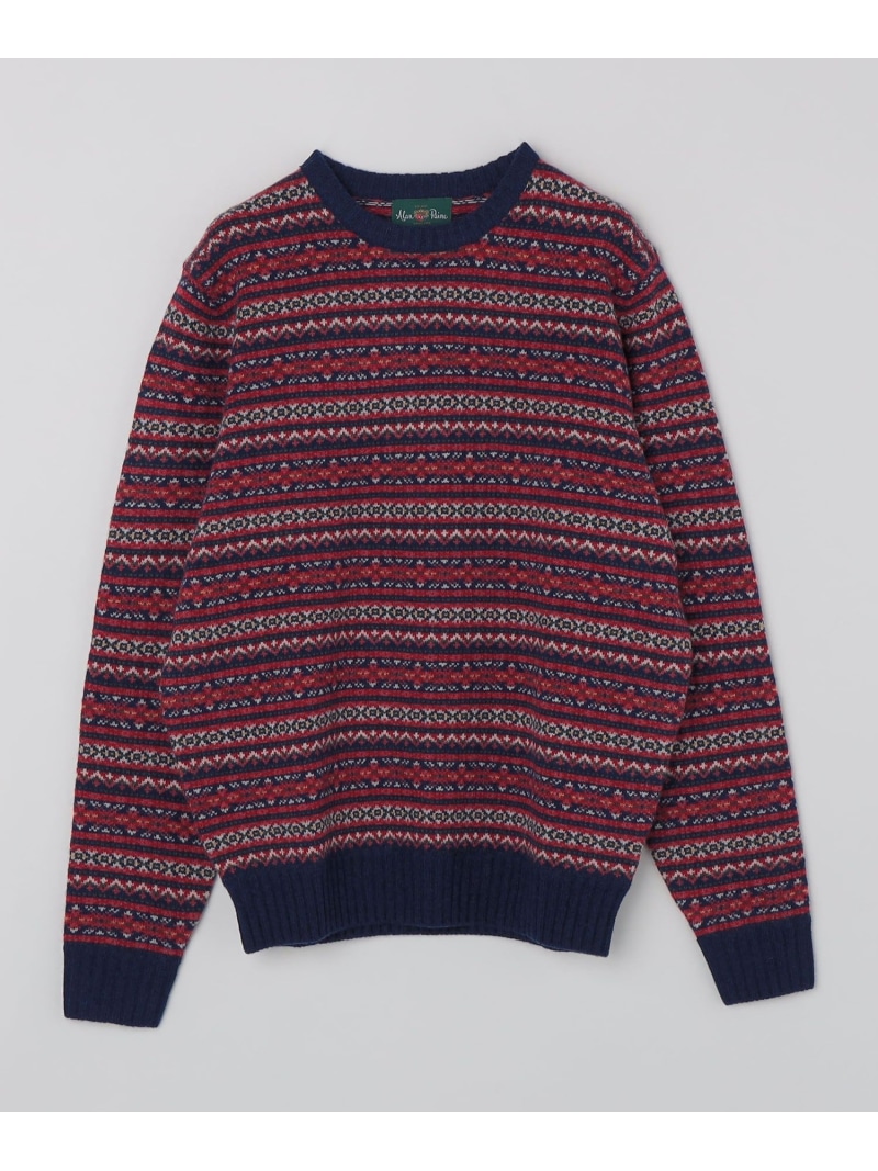 SHIPS MEN ALANPAINE: ＜手洗い可能＞7ゲージ フェアアイル クルーネック ニット シップス トップス ニット ブラウン ネイビー レッド【送料無料】