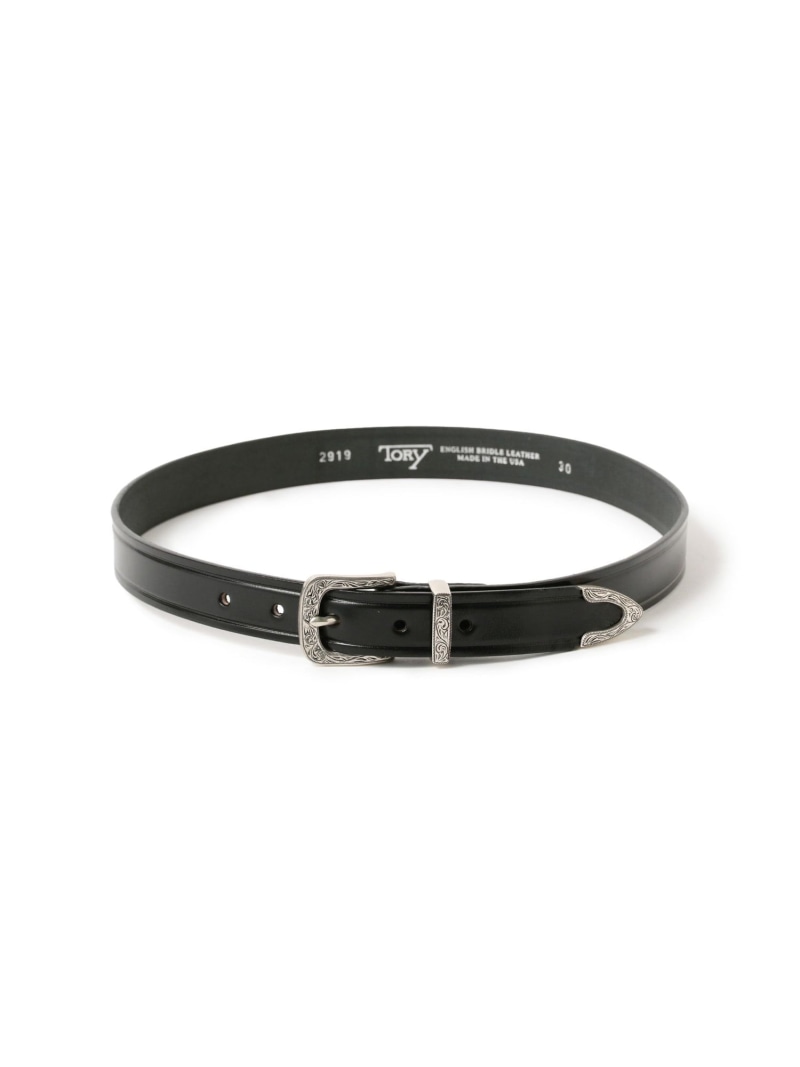 BEAMS DESIGN ブラックレザーベルト BEAMS HEART（ビームス ハート）スクエアバックル サフィアーノレザー