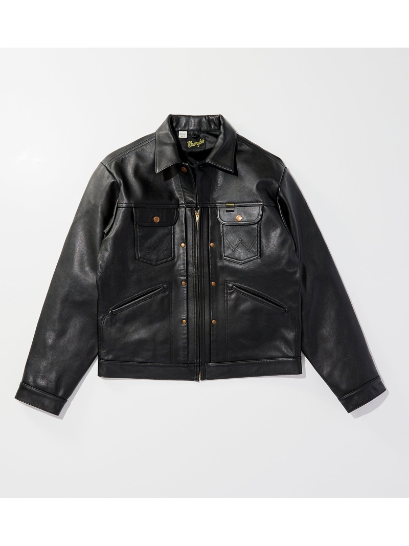 Wrangler Wrangler 24MJZ LEATHER【ゴートレザー】/ジャケット エドウインオンラインモール ジャケット・アウター その他のジャケット・アウター ブラック【送料無料】