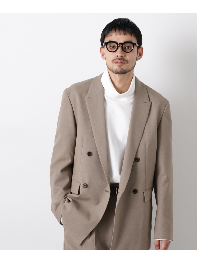 NANO universe Reflax(R)オックスダブルブレストジャケット(セットアップ可) ナノユニバース ジャケット・アウター その他のジャケット・アウター カーキグリーン ベージュ ブラック【送料無料】