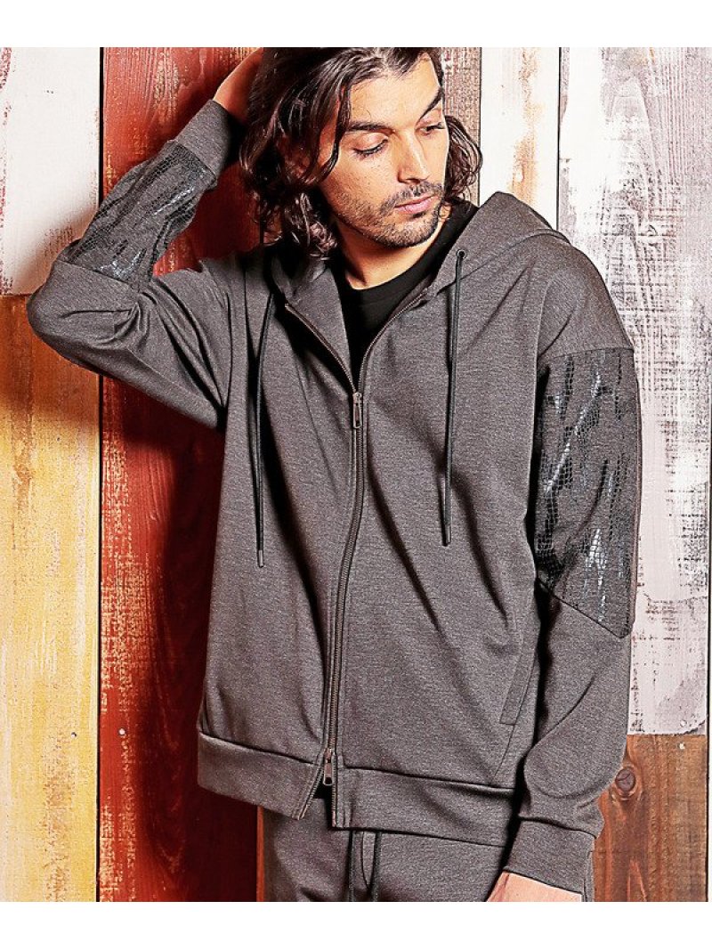 Rattle Trap パイソン切替ジップパーカー メンズ