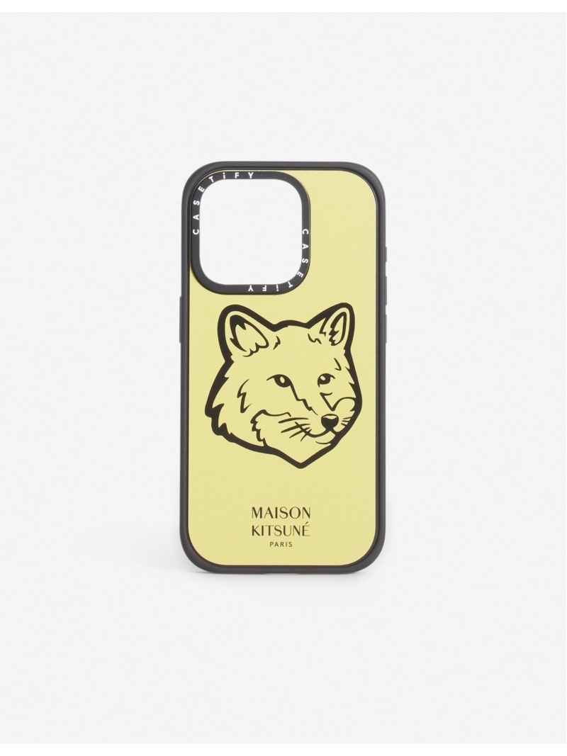 Maison Kitsune Maison Kitsune/(U)MK x CASETIFY BOLD FOX HEAD MAGSAFE IMPACT IPHONE CASE(iPhone15Pro) 住み家 稲荷 スマホグッズ・オーディオ備品 スマホ・経口避妊薬・パソコン容れもの/取りまかなう 黄色【貨物輸送無料】