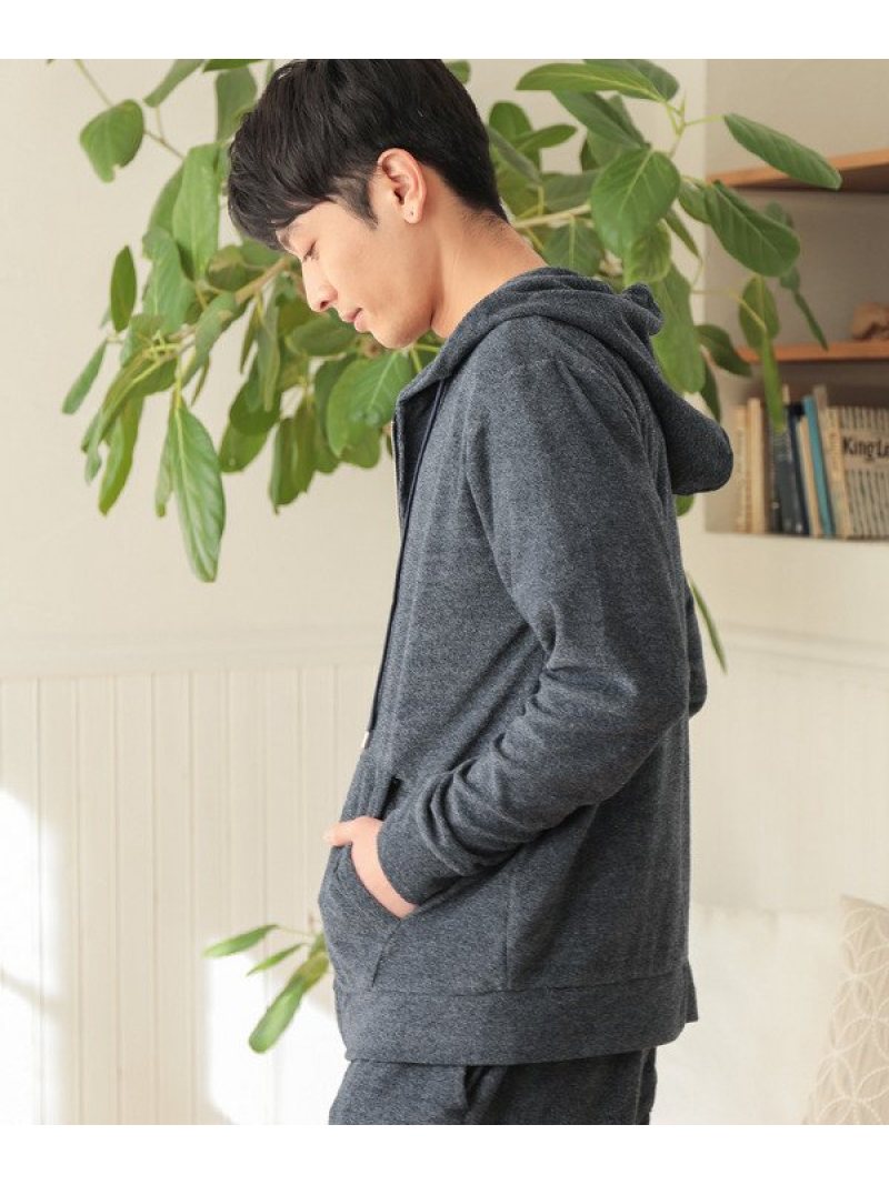 Union Station メンズ 杢パイルパーカー セットアップ対応