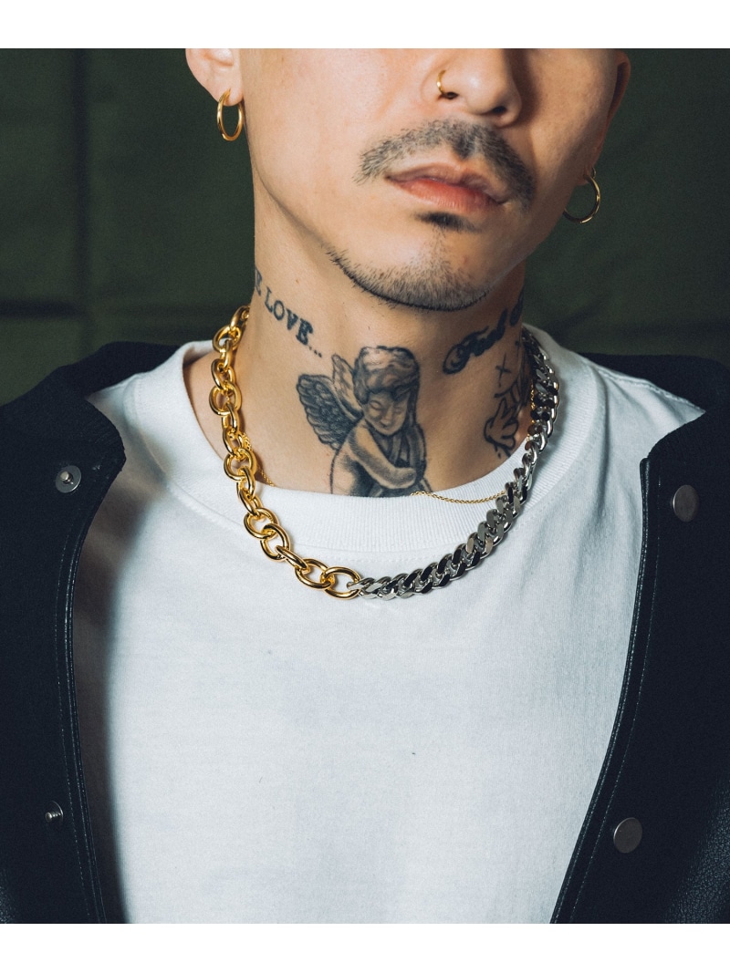 【SALE／30%OFF】Subciety Thick combi chain necklace サブサエティ 付属物・ウォッチ 頸飾り ゴールド【RBA_E】【貨物輸送無料】 メンズジュエリー・アクセサリー-ジュエリー・アクセサリー