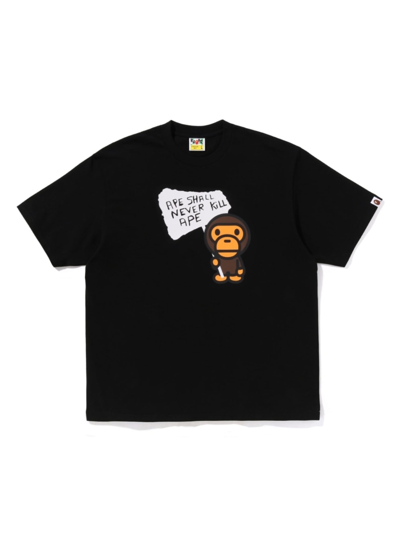 A BATHING APE BABY MILO GRAPHIC RELAXED FIT TEE ア ベイシング エイプ トップス カットソー・Tシャツ ブラック ホワイト ピンク【送料無料】| Fashion Men