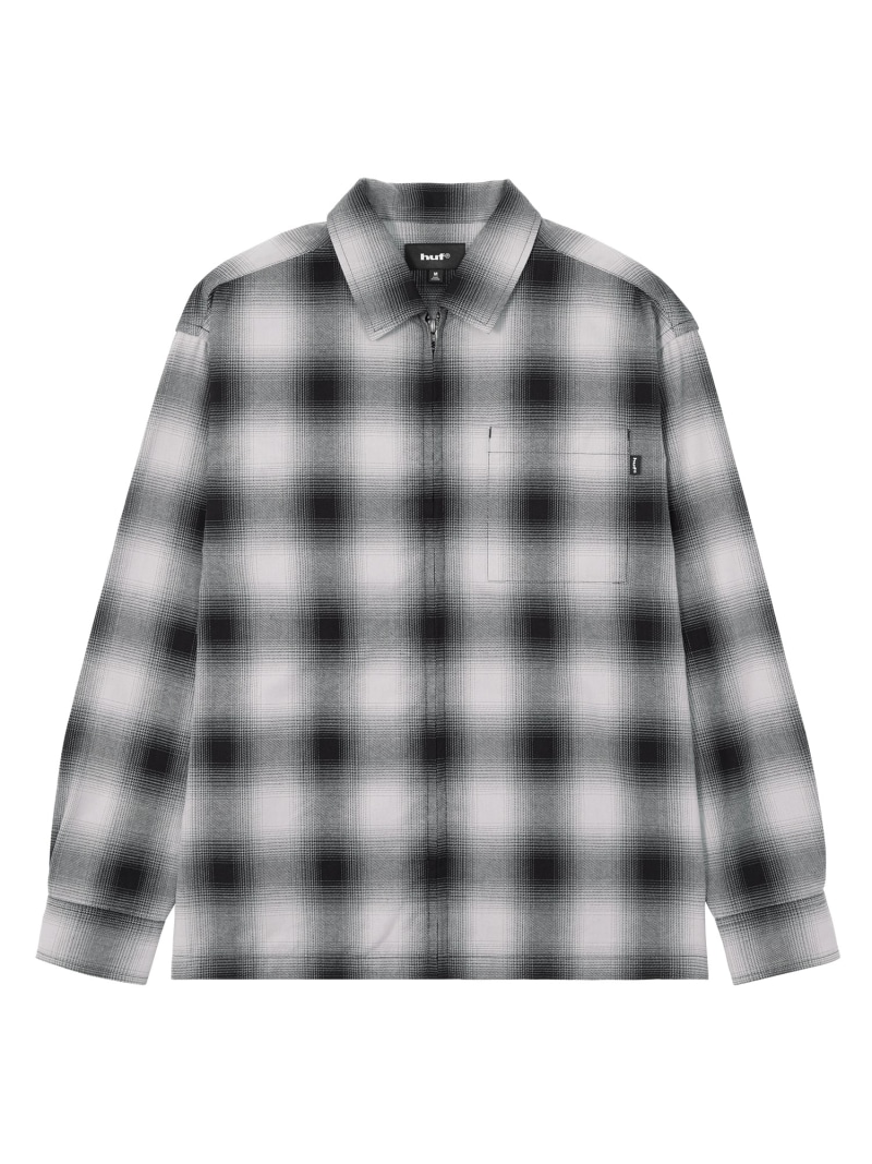 HUF OMBRE ZIP LS SHIRT / HUF ハフ ジップシャツ ハフ トップス シャツ・ブラウス ネイビー ブラック【送料無料】