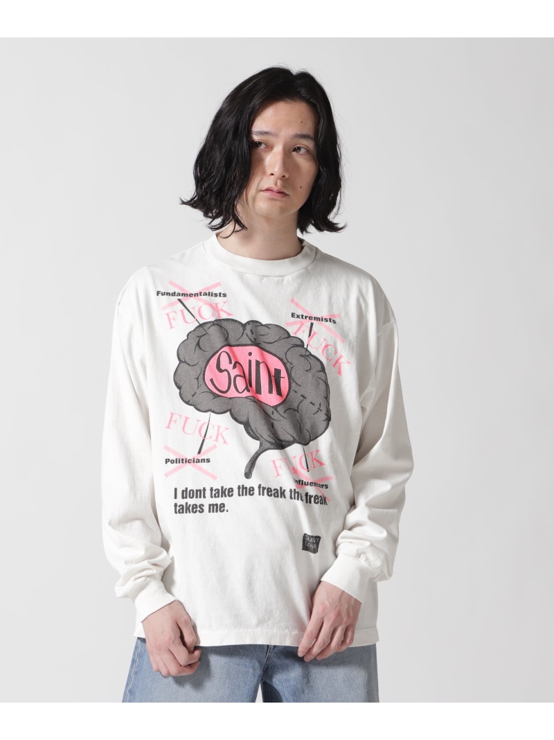 ROYAL FLASH SAINT MICHAEL/セントマイケル/ LS TEE/BRAIN ロイヤルフラッシュ トップス カットソー・Tシャツ ホワイト【送料無料】