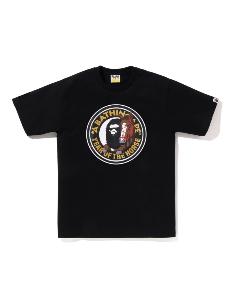 A BATHING APE YEAR OF THE HORSE TEE ア ベイシング エイプ トップス カットソー・Tシャツ ブラック ホワイト【送料無料】
