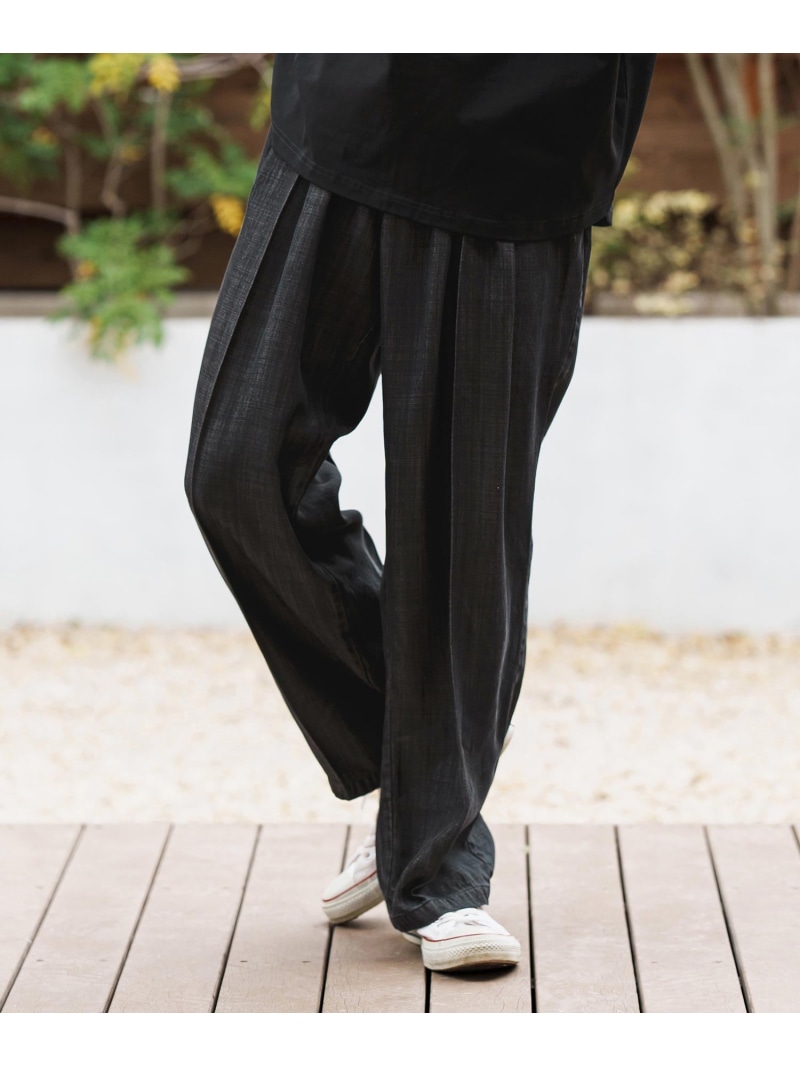 CAMBIO mp13284-Silky Denim Two Tuck Wide Straight Pants デニムワイドパンツ カンビオ パンツ その他のパンツ ブラック ブルー ネイビー【送料無料】
