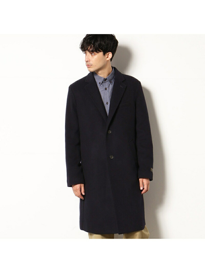 Comme Ca Commune 尾州ファブリック ウールチェスターコート コムサイズム コート ジャケット チェスターコート ネイビー ブラック レッド グリーン