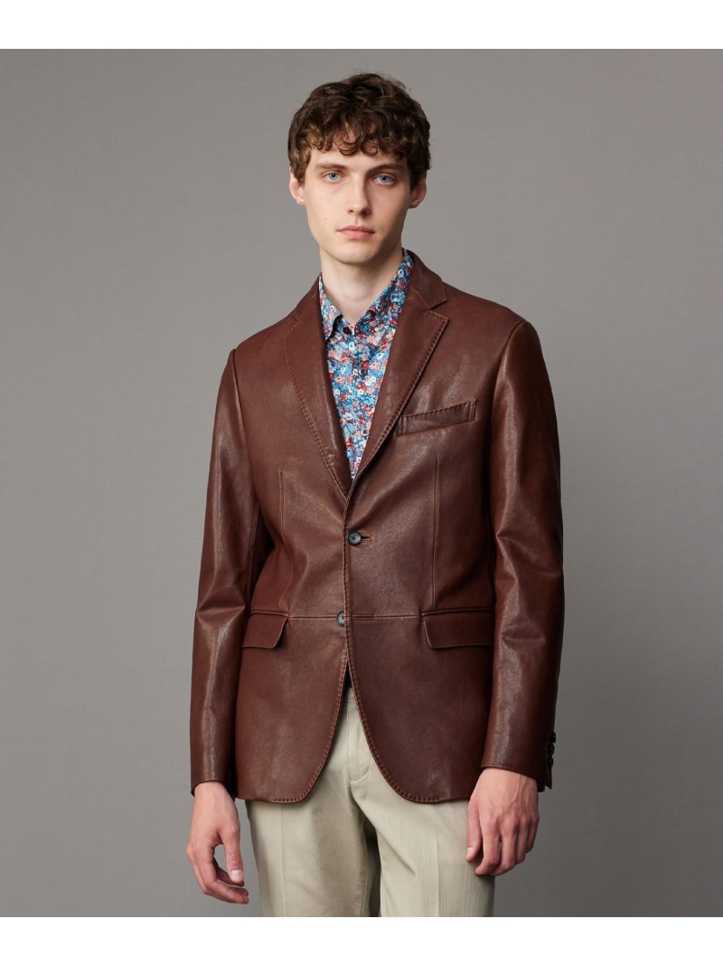 【SALE／30%OFF】JOSEPH ABBOUD 【長く育てたいサスティナブルなレザー】ベジタブルラムレザージャケット ジョセフアブード ジャケット・アウター テーラードジャケット・ブレザー ブラック カーキグリーン ブラウン【RBA_E】【送料無料】