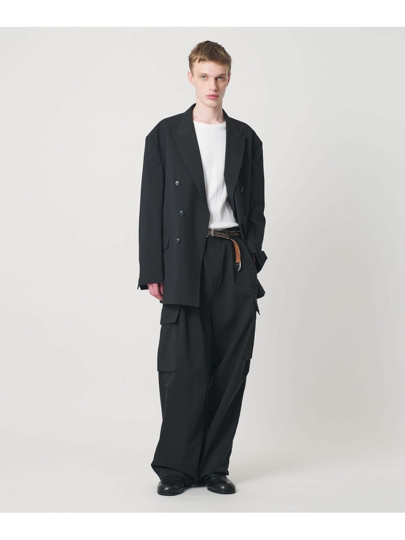 monkey time BEAUTY&YOUTH UNITED ARROWS RENU TROシリーズ ダブル ブレスト ジャケット -セットアップ対応- ビューティー＆ユース　ユナイテッドアローズ ジャケット・アウター テーラードジャケット・ブレザー ブラック グレー【送料無料】