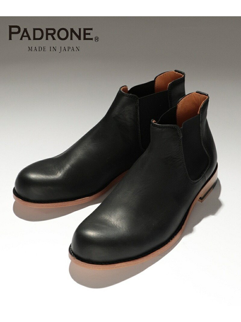 PADRONE PADRONE/SIDE GORE BOOTS サイドゴアブーツ チェルシーブーツ ゴアショートブーツ革靴 メンズシューズ 日本製 MADE IN JAPAN パドローネ PX7358-1218-15A セットアップセブン シューズ・靴 ブーツ ブラック【送料無料】