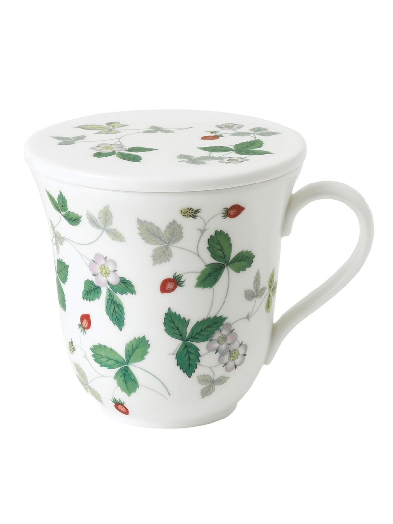 WEDGWOOD [堅苦しさ] ウェッジウッド ワイルド オランダ苺 心地よい 蓋付き添い人 マグカップ ウェッジウッド 食器・膳立て物の具・勝手もと装置 グラス・マグカップ・タンブラー【貨物輸送無料】