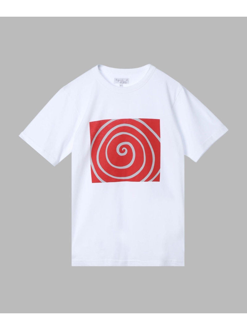 agnes b. FEMME プリント コットン 半袖 アーティスト Tシャツ \"Louise Bourgeois\" アニエスベー トップス カットソー・Tシャツ ホワイト【送料無料】