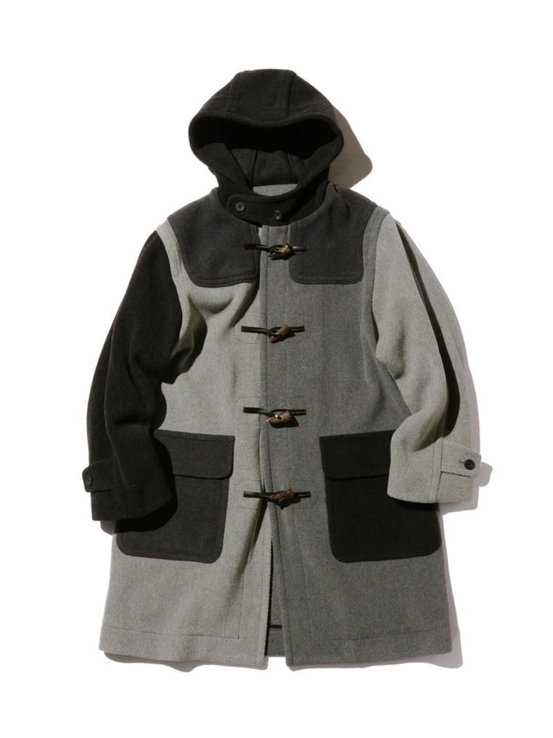 BEAMS PLUS BEAMS PLUS｜ヘリンボーン パネル ダッフルコート ビームス メン ジャケット・アウター ダッフルコート グレー【送料無料】