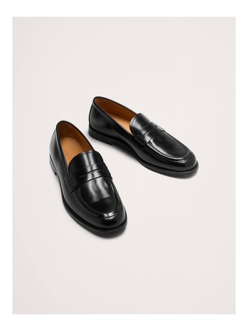 BANANA REPUBLIC (M)レザー ペニーローファー バナナ・リパブリック シューズ・靴 ローファー ブラック【送料無料】