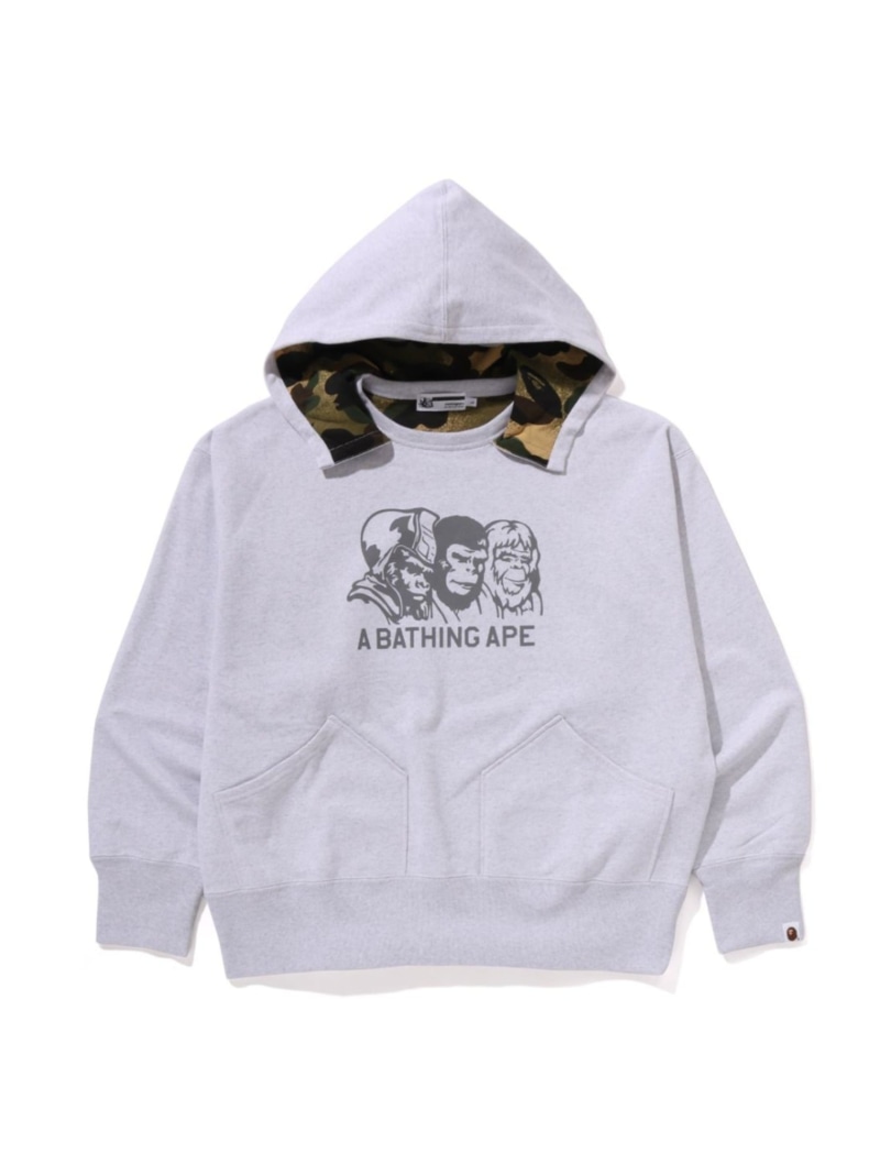 A BATHING APE (M)A BATHING APE DOUBLE FACE PULLOVER HO ア ベイシング エイプ トップス パーカー・フーディー グレー ネイビー【送料無料】