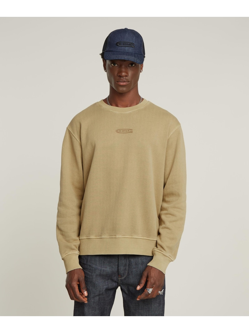 【SALE／40%OFF】G-Star RAW 【堅苦しさ販売店】Washed Relaxed Sweater/ヴィンテージライクウォッシュド産業リラックススウェット/調教師 ジースターロゥ トップス スウェット・トレーナー ベージュ【RBA_E】【貨物輸送無料】