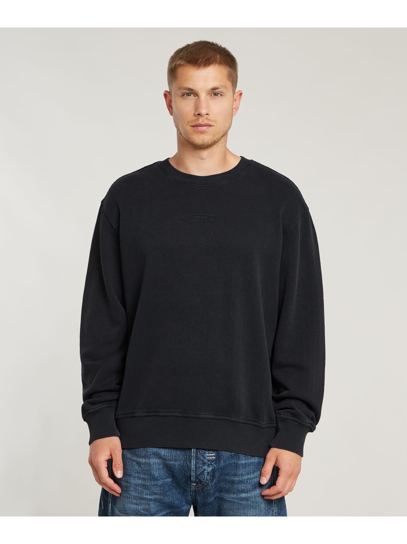 【SALE／30%OFF】G-Star RAW 【堅苦しさ販売店】Washed Relaxed Sweater/ヴィンテージライクウォッシュド製作リラックススウェット/調教師 ジースターロゥ トップス スウェット・トレーナー 黒いこと【RBA_E】【貨物輸送無料】