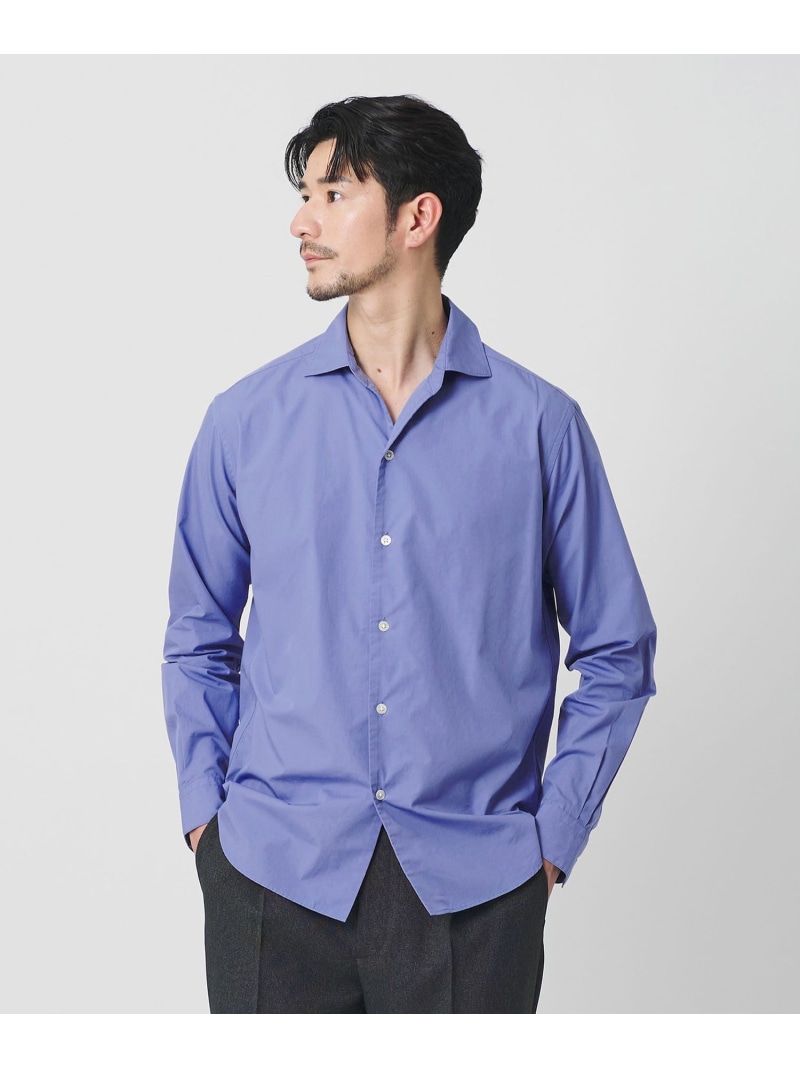 BEAUTY&YOUTH UNITED ARROWS 【WEB限定 WARDROBE SMART】コットン ワイドカラー スキッパー シャツ ビューティー＆ユース　ユナイテッドアローズ トップス シャツ・ブラウス グレー ホワイト ブラック ブルー【送料無料】