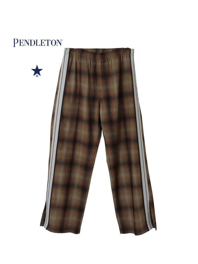 【SALE／40%OFF】CONVERSE TOKYO 【PENDLETON】SIDELINE CHECKED TRACK PANTS (SET-UP) コンバーストウキョウ パンツ その他のパンツ ブラック ブルー ブラウン【RBA_E】【送料無料】｜ Fashion Men