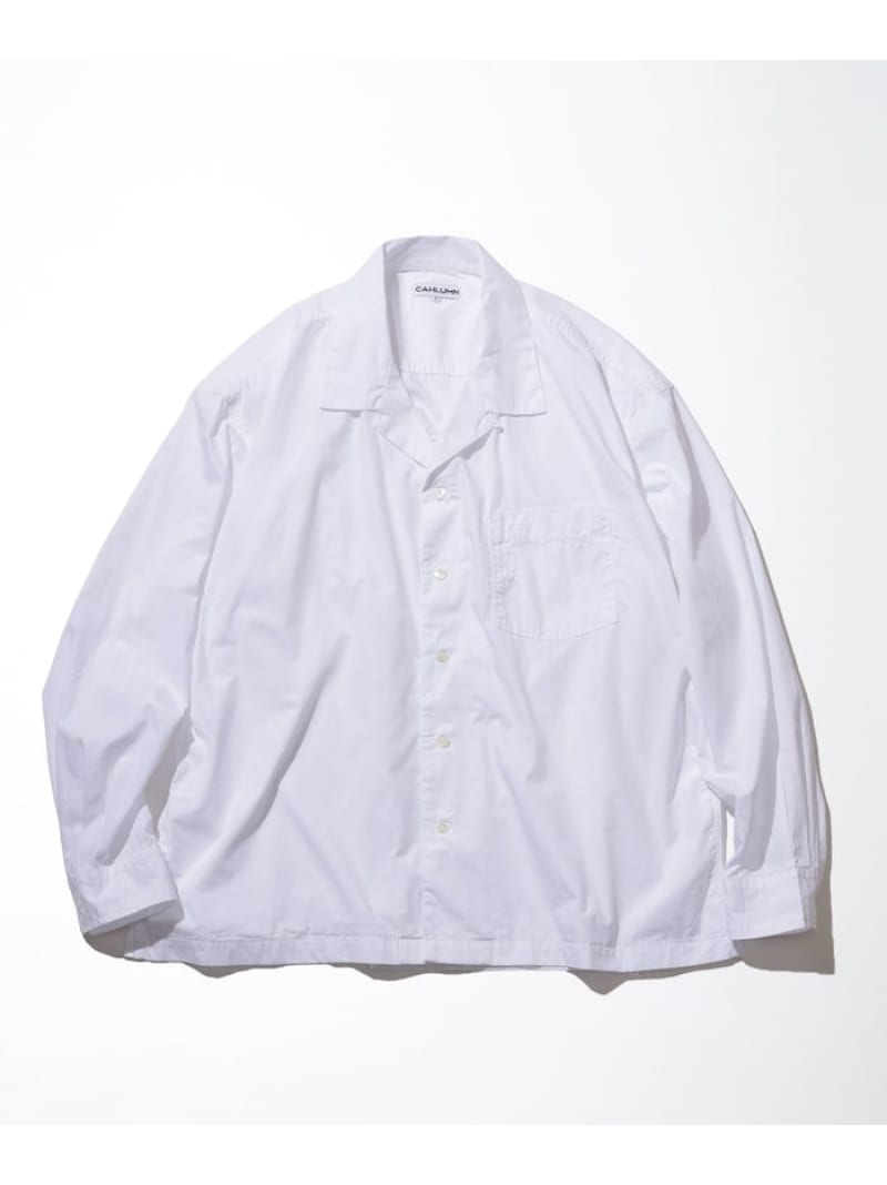 CAHLUMN Magazine Pocket Broadcloth Open Collar Shirt 25AW フリークスストア トップス プルオーバー・トップ 黒いこと 白いこと 赤銅色【貨物輸送無料】