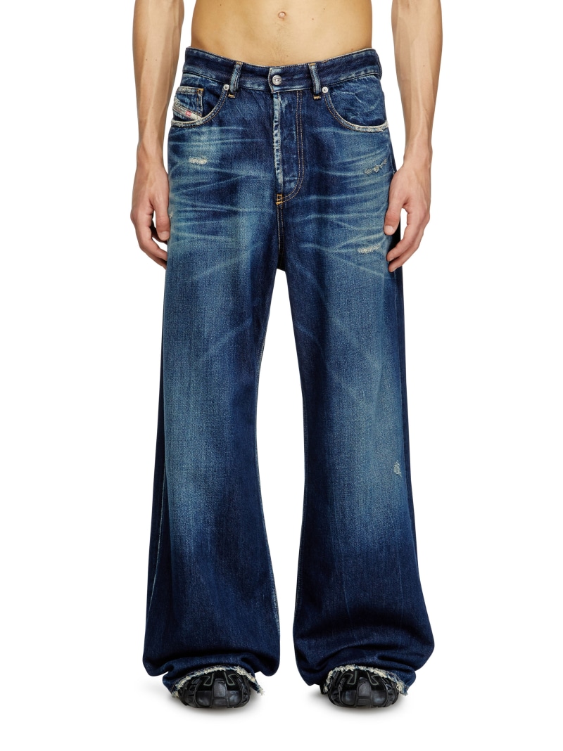 DIESEL デニム　Relaxed Jeans D-Rise 09j96 Relaxed Jeans - D-Rise | ブラック/ ダークグレー | メンズ