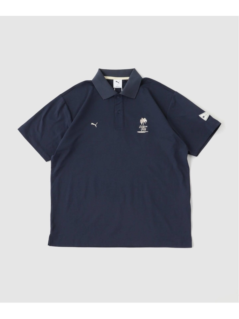 EDIFICE PUMA GOLF x EDIFICE GOLF レギュラーフィットポロ エディフィス トップス カットソー・プルオーバー 米国海軍 白いこと【貨物輸送無料】