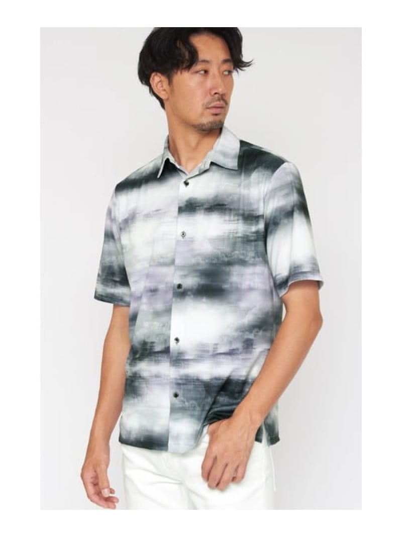 【SALE／20%OFF】HIGH STREET HIGH STREET∴ミスティー昇華転写半袖シャツ トルネードマート トップス シャツ・ブラウス グレー ブルー【RBA_E】【送料無料】