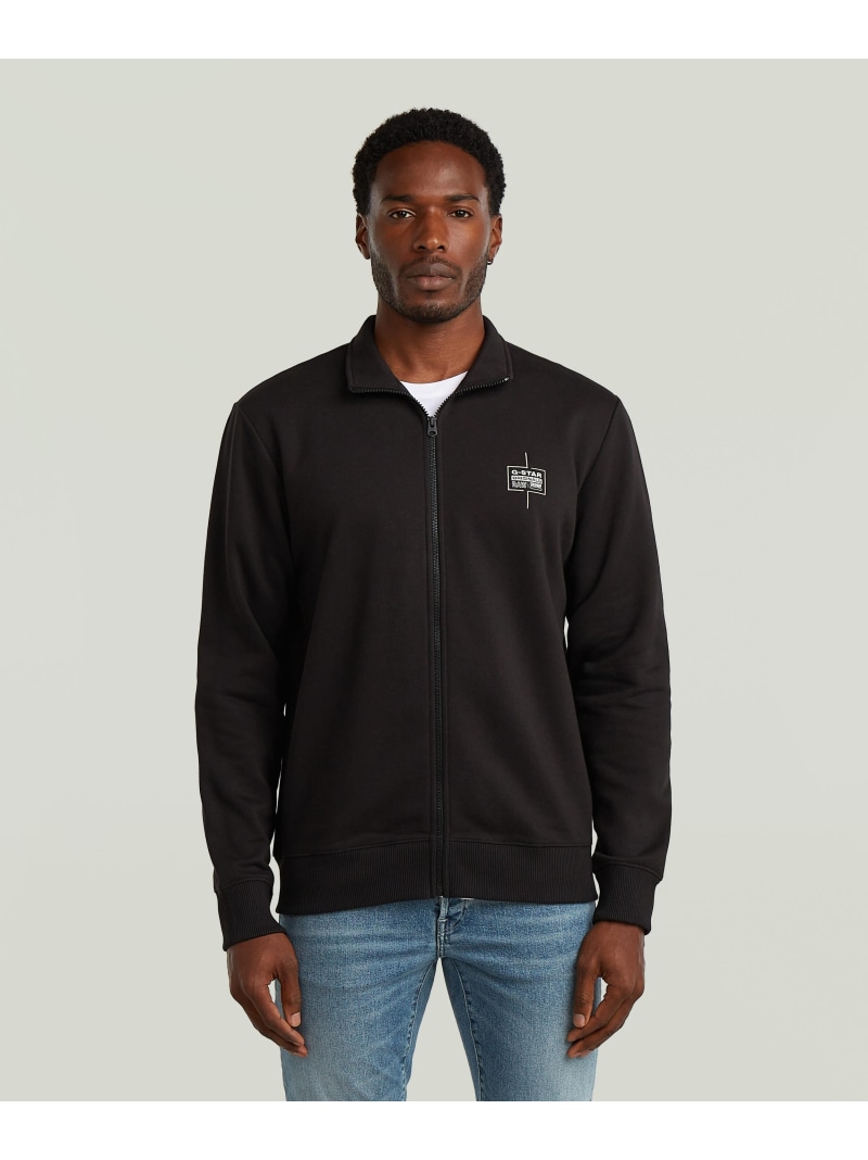 【SALE／40%OFF】G-Star RAW 【公式ショップ】Logo Zip Thru Sweat/スタンドカラージップアップロゴスウェット/トレーナー ジースターロゥ トップス スウェット・トレーナー ブラック【RBA_E】【送料無料】