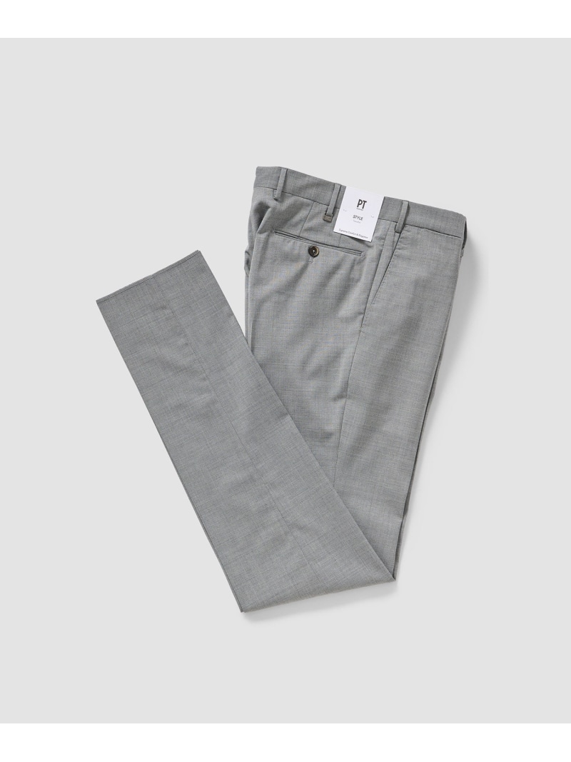 PT TORINO PT TORINO / BUSINESS テクニカルウールパンツ エストネーション パンツ スラックス・ドレスパンツ ネイビー グレー【送料無料】