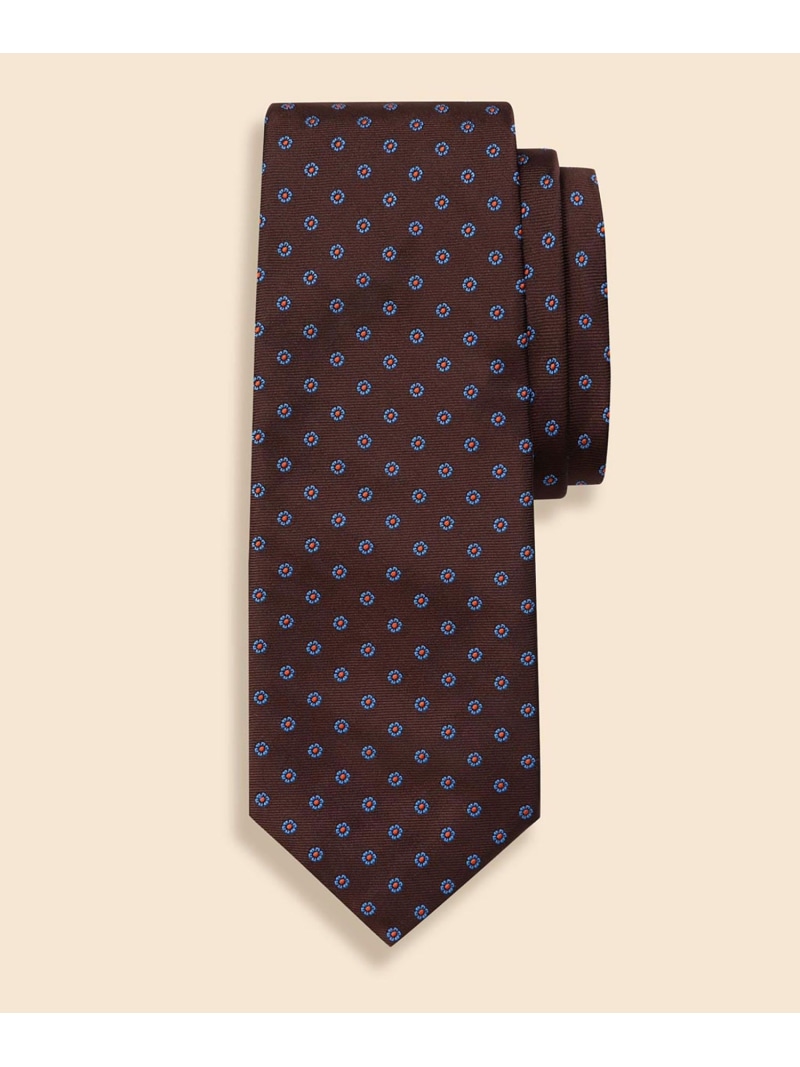【SALE／20%OFF】BROOKS BROTHERS シルク スモールフラワー ジャカードタイ ブルックス ブラザーズ スーツ・フォーマル ネクタイ・蝶ネクタイ ブラウン【RBA_E】【送料無料】