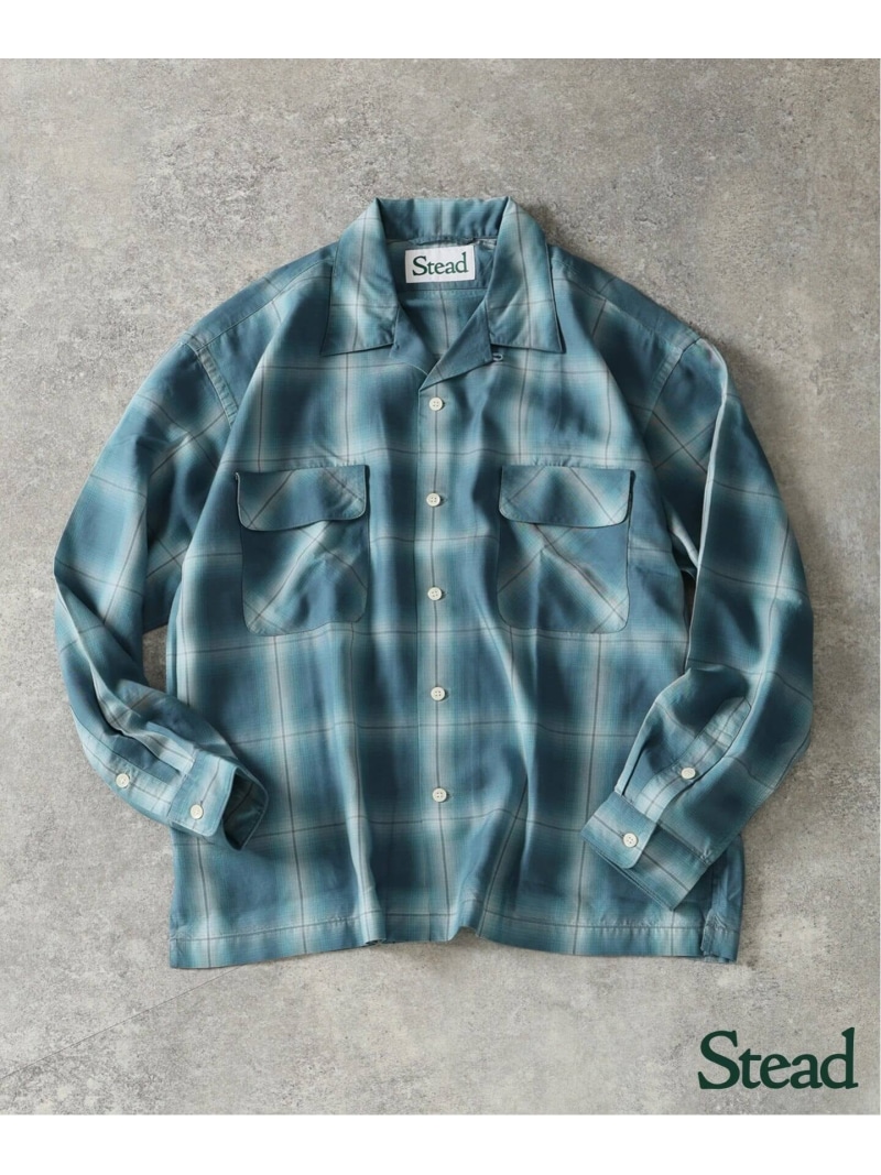 JOURNAL STANDARD 《予約》Stead / テンセル オンブレ チェック オープンカラー シャツ ジャーナル スタンダード トップス シャツ・ブラウス カーキグリーン ブルー ブラック【先行予約】*【送料無料】｜ Fashion Men