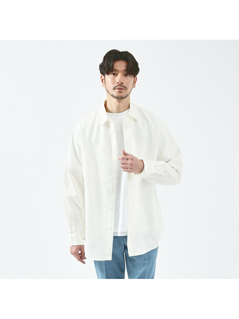 ABAHOUSE LASTWORD 【LUXE Linen Solaro】長袖 リネンシャツ アバハウス トップス シャツ・ブラウス ブラック ホワイト グリーン ピンク ネイビー【送料無料】
