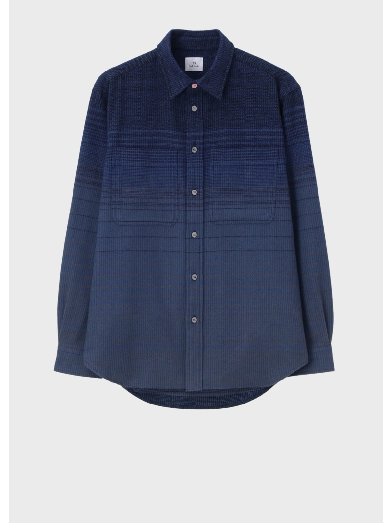 PS Paul Smith グラデーションチェック カジュアルシャツ ポール・スミス トップス シャツ・ブラウス ブルー【送料無料】