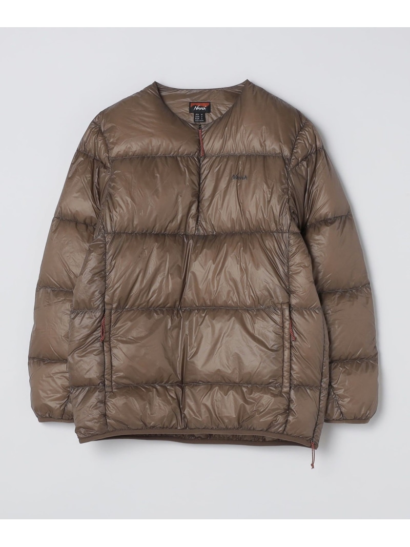 SHIPS MEN NANGA: MOUNTAIN LODGE DOWN CREW シップス ジャケット・アウター ダウンジャケット・ダウンベスト ブラック カーキグリーン【送料無料】