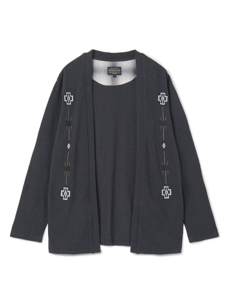 MEN\u0027S BIGI 【PENDLETON/ペンドルトン】別注 鹿の子刺しゅうジレー メンズ ビギ トップス ジレー 薄墨色【貨物輸送無料】
