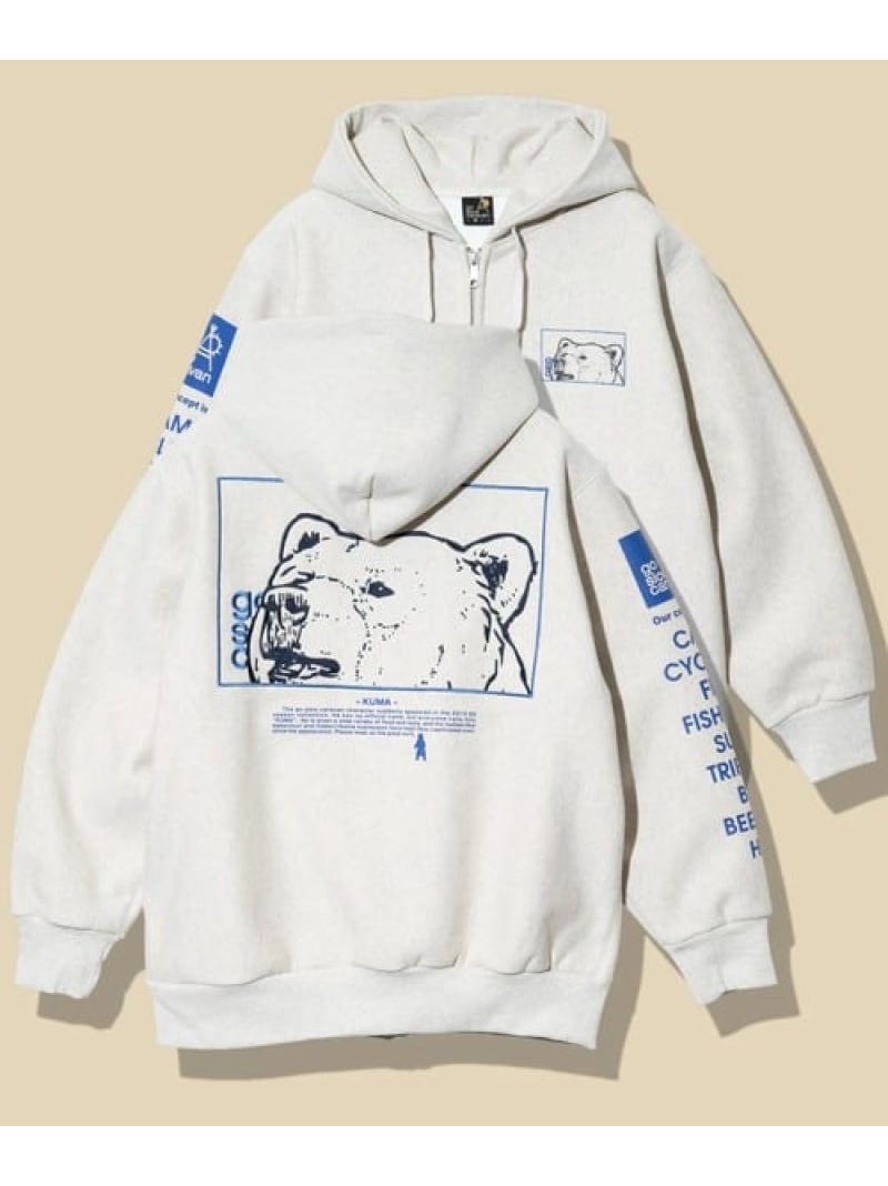 【SALE／10%OFF】go slow caravan ヘビースウェットx裏ワッフル スクエアクマ ZIPパーカー (MENS) ゴースローキャラバン トップス スウェット・トレーナー ネイビー【RBA_E】【送料無料】｜ Fashion Men