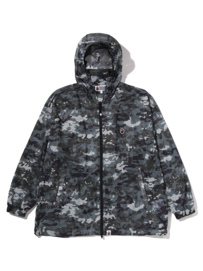 A BATHING APE MULTI PIXEL CAMO MESH HOODIE JACKET ア ベイシング エイプ ジャケット・アウター ブルゾン・ジャンパー ブラック【送料無料】