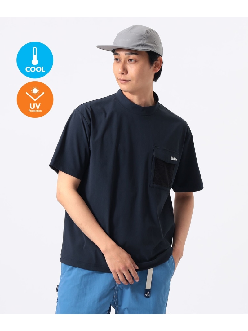 BEAMS GOLF ORANGE LABEL ORANGE LABEL / 下げ翼衣嚢 モックネックシャツ(UVとり捨てる・当たること冷感) ビームス ゴルフ トップス スウェット・トレーナー 米国海軍 ベージュ 黒いこと【貨物輸送無料】